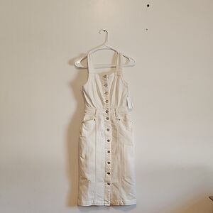 Rails Cream Button-Front Midi Dress